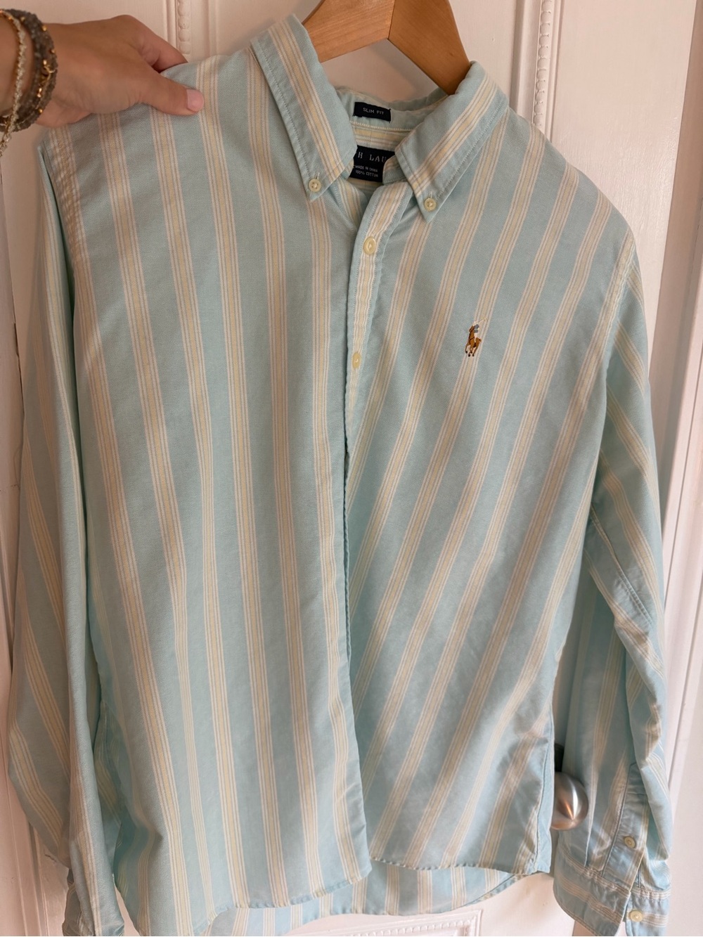 Vintage Ralph Lauren Light Blue Stripe Button-Down Shirt